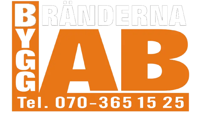 Bränderna Bygg AB logotyp med telefonnummer 070-365 15 25